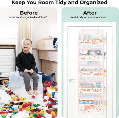 Over the Door Organizer Diaper Toy Nursery Hanging Shelf, Rainbow