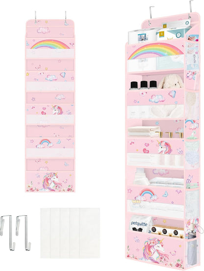 Over the Door Organizer Diaper Toy Nursery Hanging Shelf, Rainbow