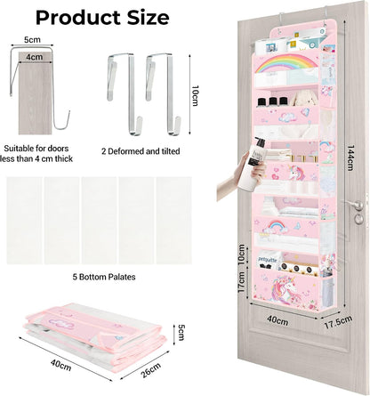 Over the Door Organizer Diaper Toy Nursery Hanging Shelf, Rainbow