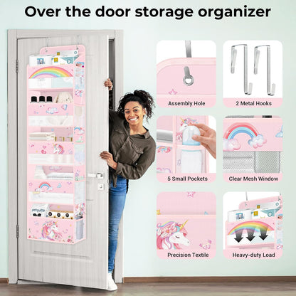Over the Door Organizer Diaper Toy Nursery Hanging Shelf, Rainbow