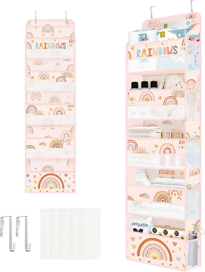 Over the Door Organizer Diaper Toy Nursery Hanging Shelf, Rainbow