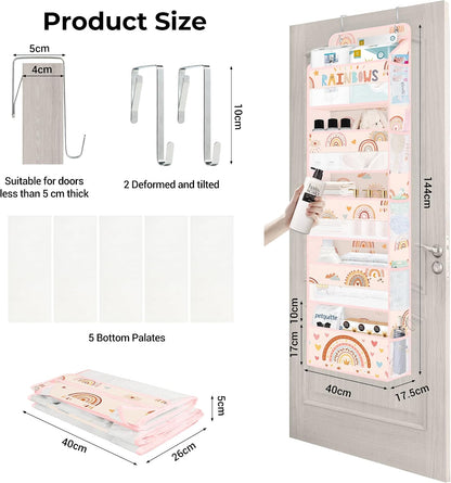 Over the Door Organizer Diaper Toy Nursery Hanging Shelf, Rainbow