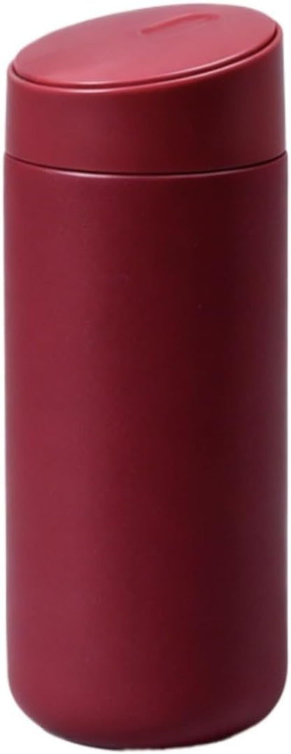Minimalist Insulated Tumbler for Calm Daily Rituals, 16oz Double Wall Slide Lid Coffee Cup for Home Office Travel (Dark Gray)