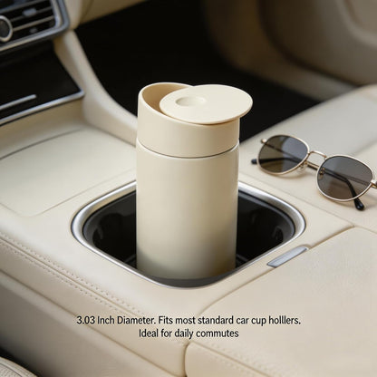Minimalist Insulated Tumbler for Calm Daily Rituals, 16oz Double Wall Slide Lid Coffee Cup for Home Office Travel (Dark Gray)