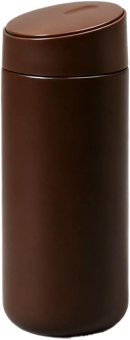 Minimalist Insulated Tumbler for Calm Daily Rituals, 16oz Double Wall Slide Lid Coffee Cup for Home Office Travel (Dark Gray)