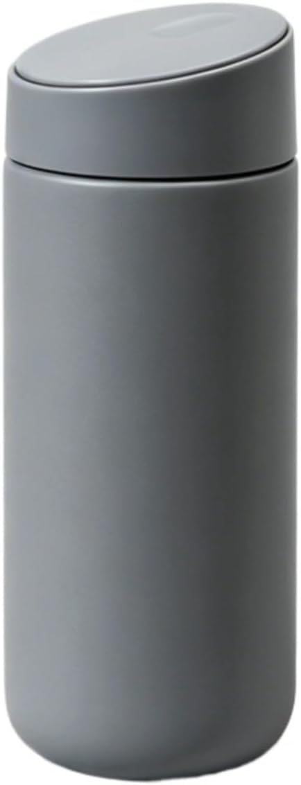 Minimalist Insulated Tumbler for Calm Daily Rituals, 16oz Double Wall Slide Lid Coffee Cup for Home Office Travel (Dark Gray)