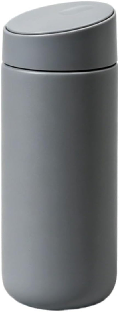 Minimalist Insulated Tumbler for Calm Daily Rituals, 16oz Double Wall Slide Lid Coffee Cup for Home Office Travel (Dark Gray)