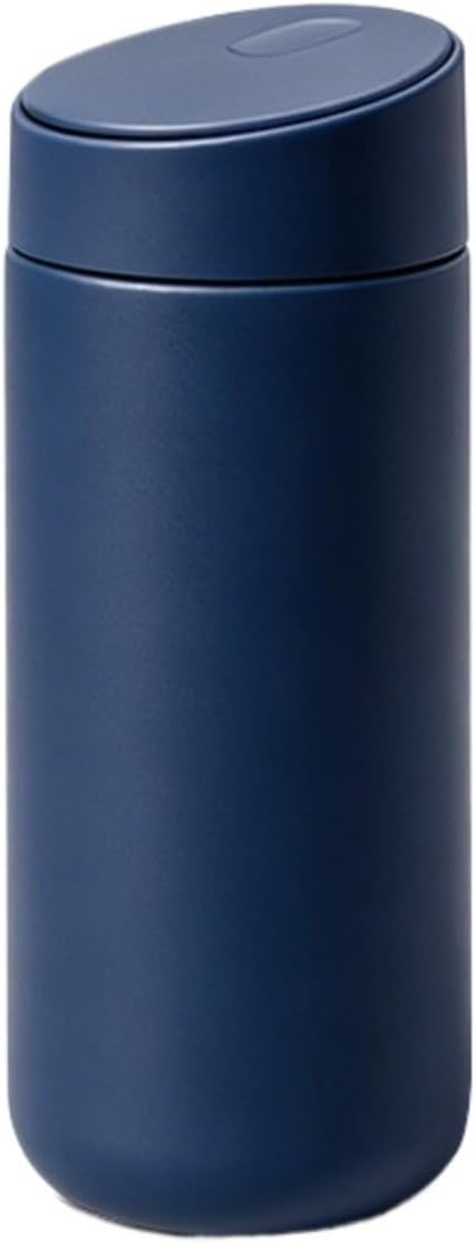Minimalist Insulated Tumbler for Calm Daily Rituals, 16oz Double Wall Slide Lid Coffee Cup for Home Office Travel (Dark Gray)