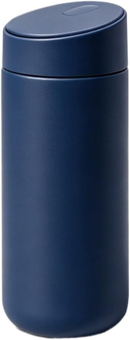 Minimalist Insulated Tumbler for Calm Daily Rituals, 16oz Double Wall Slide Lid Coffee Cup for Home Office Travel (Dark Gray)
