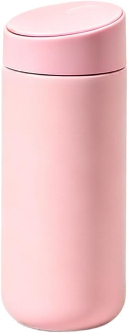 Minimalist Insulated Tumbler for Calm Daily Rituals, 16oz Double Wall Slide Lid Coffee Cup for Home Office Travel (Dark Gray)