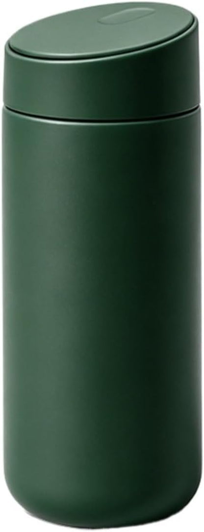 Minimalist Insulated Tumbler for Calm Daily Rituals, 16oz Double Wall Slide Lid Coffee Cup for Home Office Travel (Dark Gray)