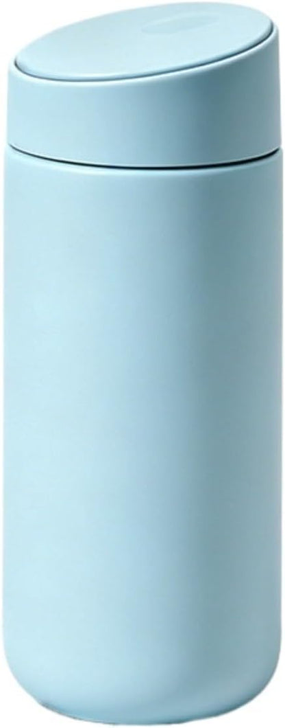 Minimalist Insulated Tumbler for Calm Daily Rituals, 16oz Double Wall Slide Lid Coffee Cup for Home Office Travel (Dark Gray)