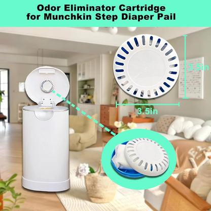 4-Pack Odor Eliminator Cartridge for Munchkin Step Diaper Pail