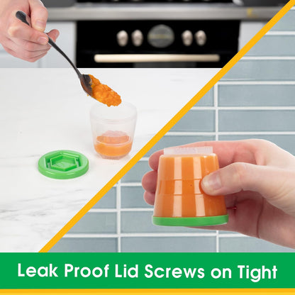 Baby Food Containers: Reusable Stackable Freezer Safe Storage Cups w/ Tray & Dry-erase Marker (Set of 12 - 2oz) BPA & PVC Free