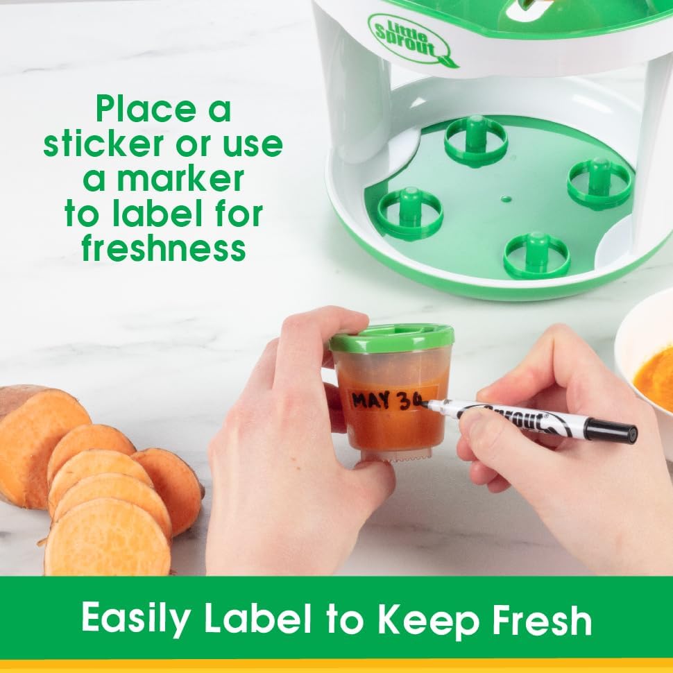 Baby Food Containers: Reusable Stackable Freezer Safe Storage Cups w/ Tray & Dry-erase Marker (Set of 12 - 2oz) BPA & PVC Free