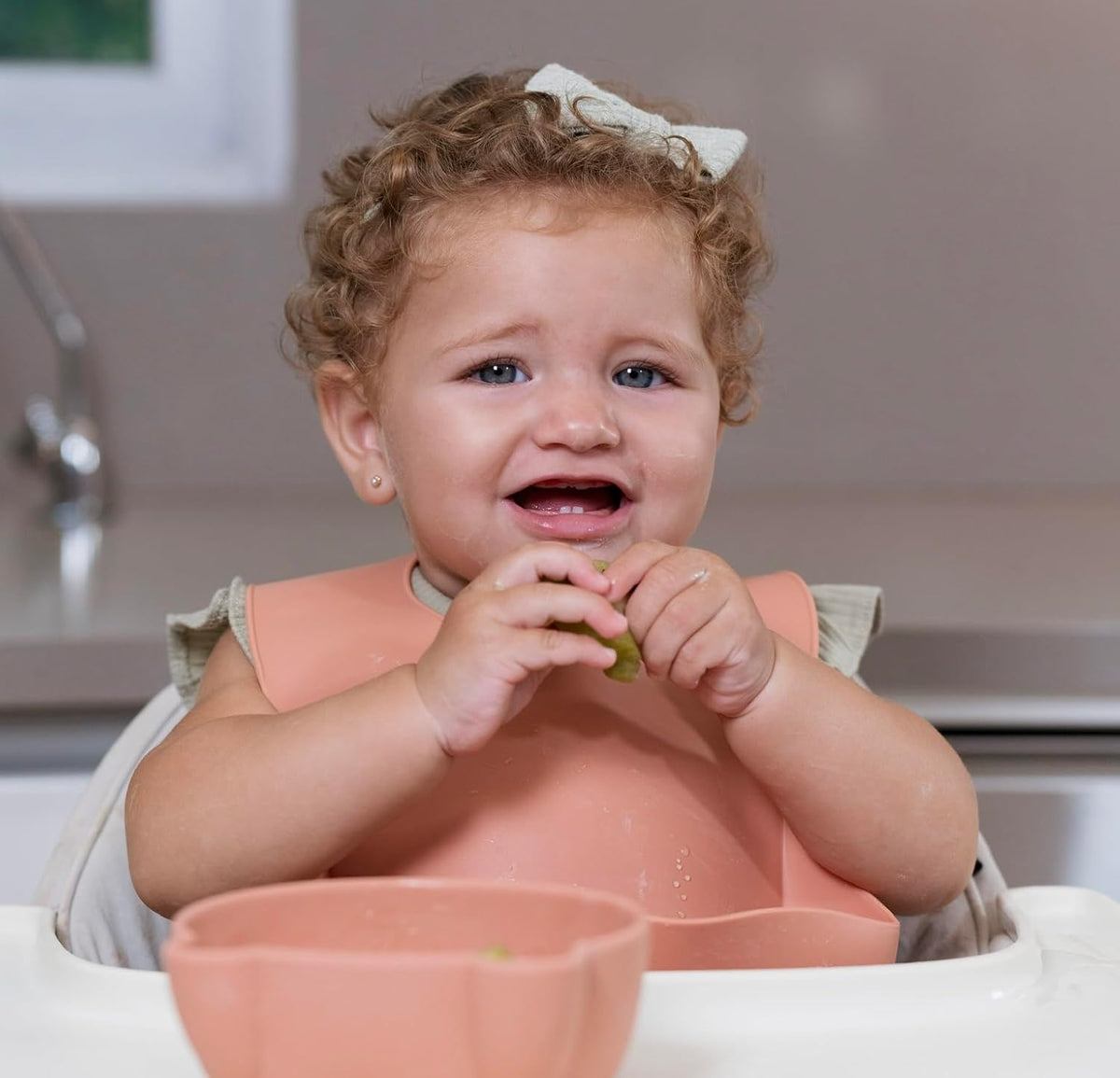 Food-grade Silicone Baby Feeding Set – 10 Pieces | BPA-Free | Includes Plate, Bowl, Sippy cup, 2 Spoons, 2Forks & Bib | Non-Slip, Microwave & Dishwasher Safe – Pink