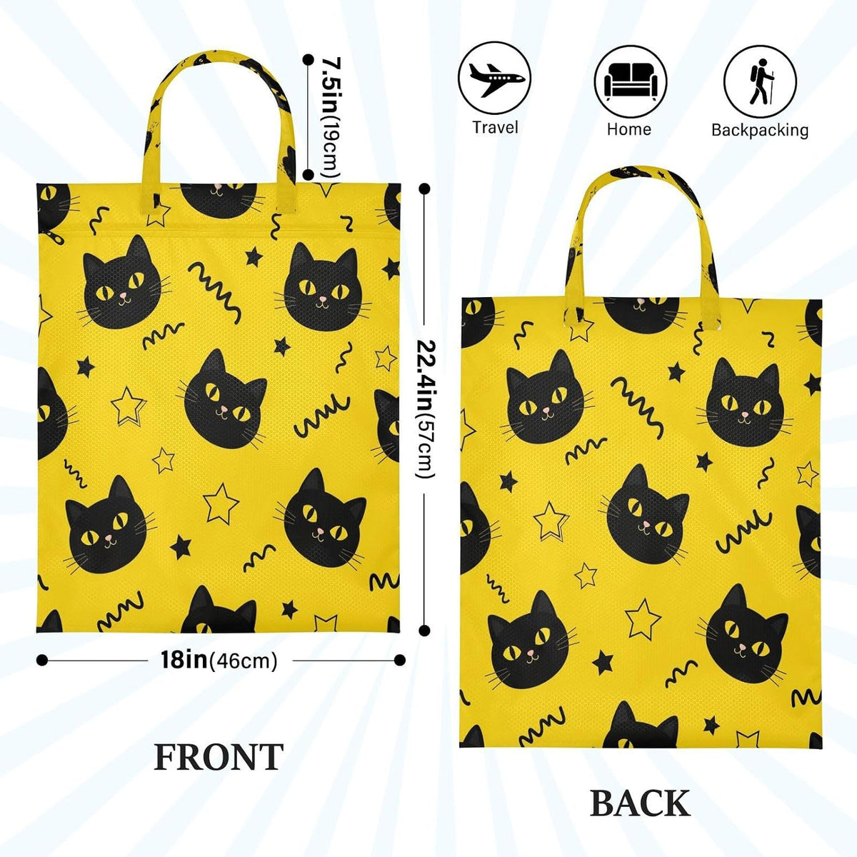 Cat Star Waterproof Travel Laundry Bag Easy Care 2 Pack