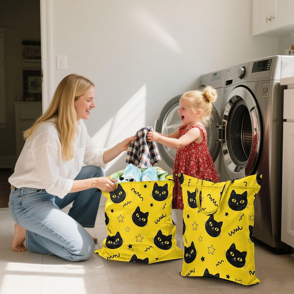 Cat Star Waterproof Travel Laundry Bag Easy Care 2 Pack