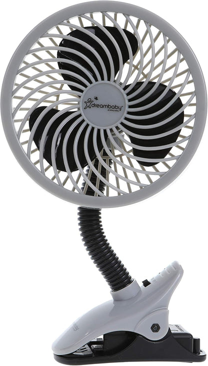 Caged Deluxe EZY-Fit Clip-on Fan - with Flexible Neck for Adjustable Air Flow - Perfect for Strollers, Cribs, Wheelchairs, Beach, Camping & Pool - White - 1 Pack