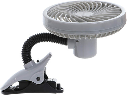 Caged Deluxe EZY-Fit Clip-on Fan - with Flexible Neck for Adjustable Air Flow - Perfect for Strollers, Cribs, Wheelchairs, Beach, Camping & Pool - White - 1 Pack
