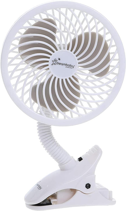 Caged Deluxe EZY-Fit Clip-on Fan - with Flexible Neck for Adjustable Air Flow - Perfect for Strollers, Cribs, Wheelchairs, Beach, Camping & Pool - White - 1 Pack