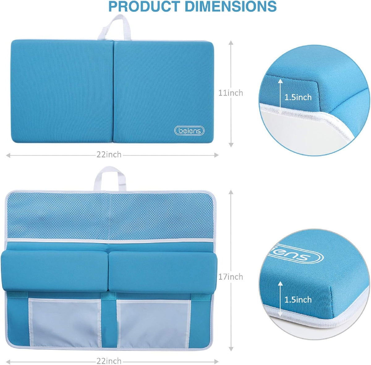 Bath Kneeler and Elbow Rest Pad Set, 1.5 Inch Thick Memory Foam Mat
