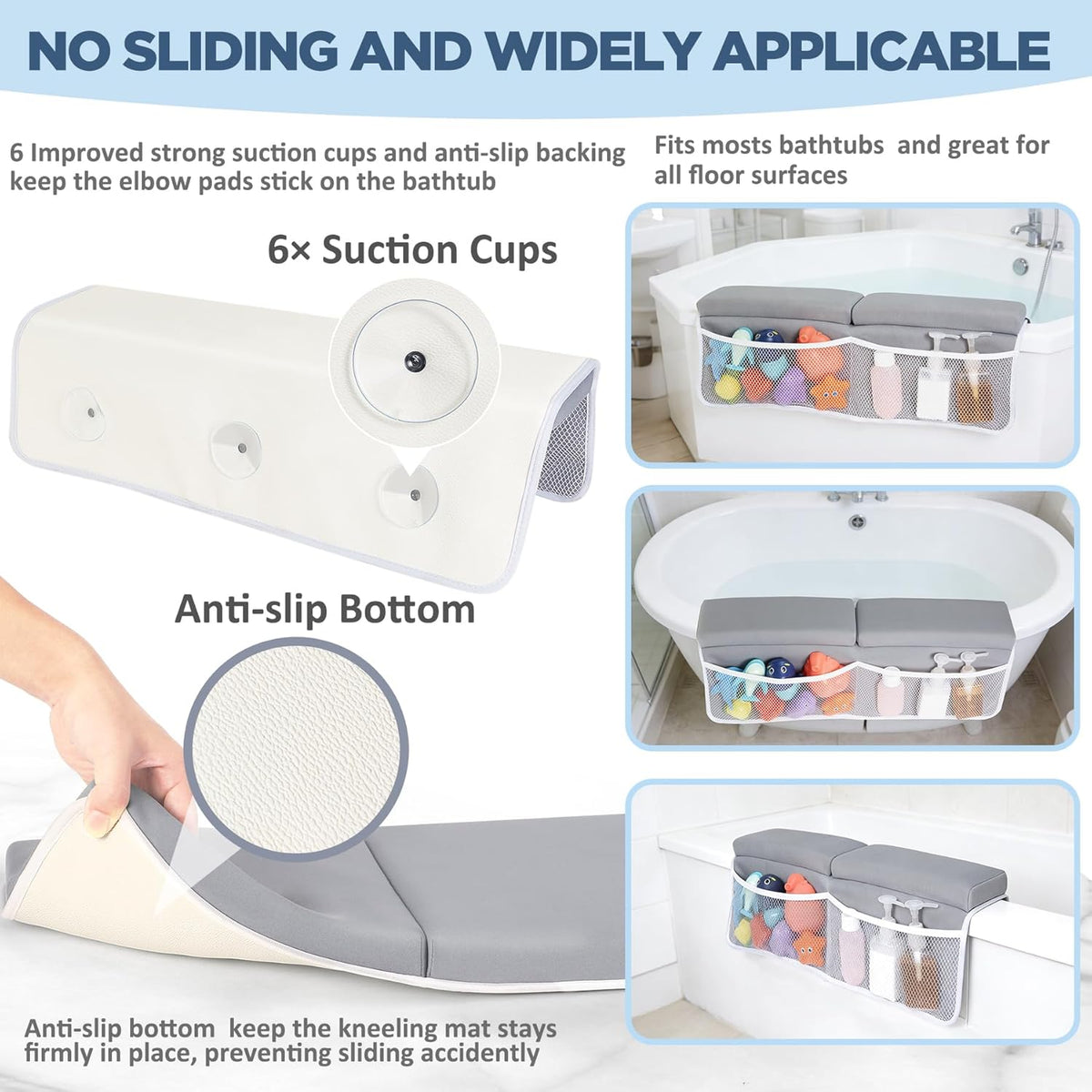 Bath Kneeler and Elbow Rest Pad Set, 1.5 Inch Thick Memory Foam Mat