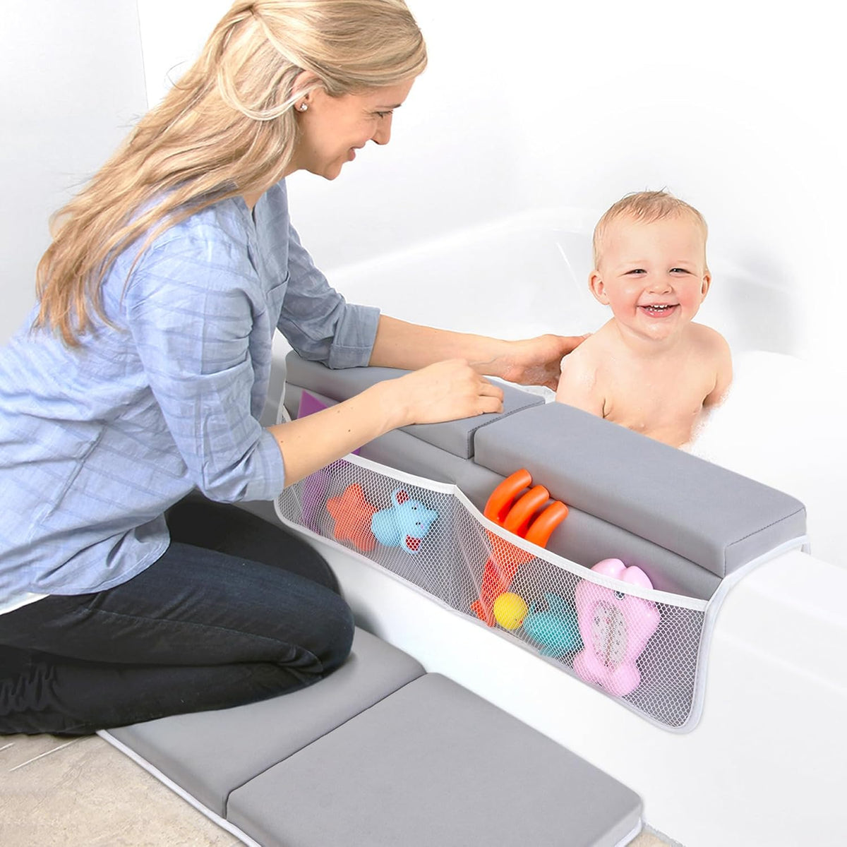 Bath Kneeler and Elbow Rest Pad Set, 1.5 Inch Thick Memory Foam Mat