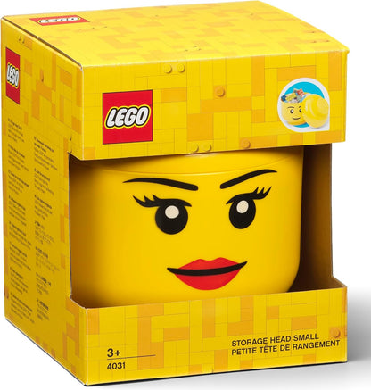 LEGO Storage Heads Stackable Storage Container - Buildable Organizational Bins for Kid’s Toys and Accessories - 9.45 x 9.45 x 10.67in - Large, Pumpkin, Holds 500 Bricks