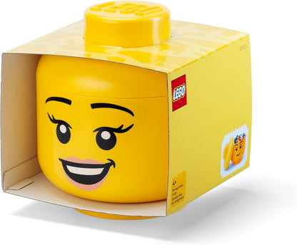 LEGO Storage Heads Stackable Storage Container - Buildable Organizational Bins for Kid’s Toys and Accessories - 9.45 x 9.45 x 10.67in - Large, Pumpkin, Holds 500 Bricks