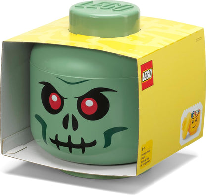 LEGO Storage Heads Stackable Storage Container - Buildable Organizational Bins for Kid’s Toys and Accessories - 9.45 x 9.45 x 10.67in - Large, Pumpkin, Holds 500 Bricks