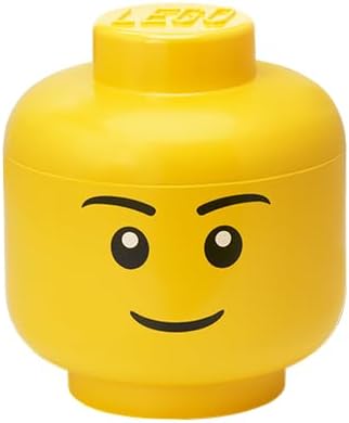 LEGO Storage Heads Stackable Storage Container - Buildable Organizational Bins for Kid’s Toys and Accessories - 9.45 x 9.45 x 10.67in - Large, Pumpkin, Holds 500 Bricks