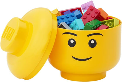 LEGO Storage Heads Stackable Storage Container - Buildable Organizational Bins for Kid’s Toys and Accessories - 9.45 x 9.45 x 10.67in - Large, Pumpkin, Holds 500 Bricks