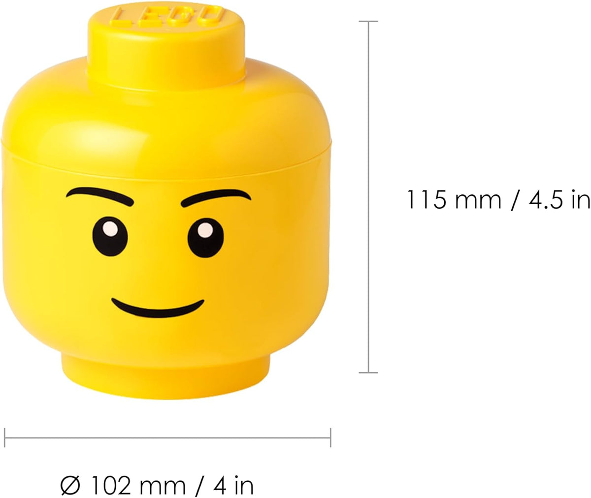 LEGO Storage Heads Stackable Storage Container - Buildable Organizational Bins for Kid’s Toys and Accessories - 9.45 x 9.45 x 10.67in - Large, Pumpkin, Holds 500 Bricks