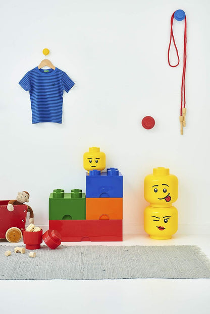 LEGO Storage Heads Stackable Storage Container - Buildable Organizational Bins for Kid’s Toys and Accessories - 9.45 x 9.45 x 10.67in - Large, Pumpkin, Holds 500 Bricks