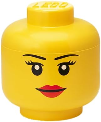 LEGO Storage Heads Stackable Storage Container - Buildable Organizational Bins for Kid’s Toys and Accessories - 9.45 x 9.45 x 10.67in - Large, Pumpkin, Holds 500 Bricks