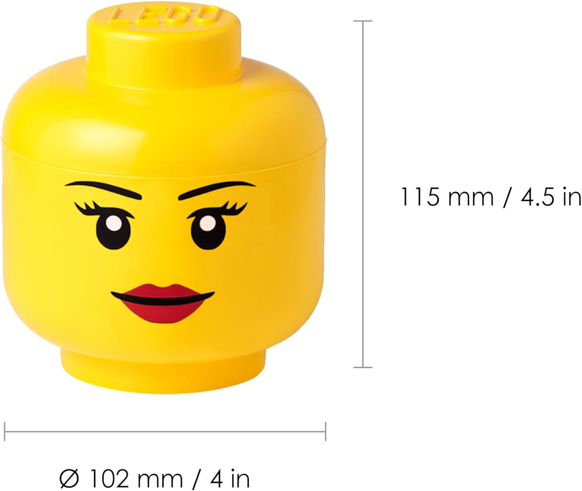 LEGO Storage Heads Stackable Storage Container - Buildable Organizational Bins for Kid’s Toys and Accessories - 9.45 x 9.45 x 10.67in - Large, Pumpkin, Holds 500 Bricks