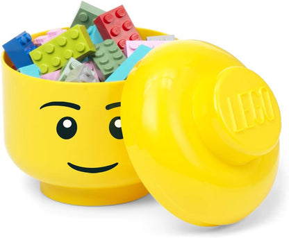 LEGO Storage Heads Stackable Storage Container - Buildable Organizational Bins for Kid’s Toys and Accessories - 9.45 x 9.45 x 10.67in - Large, Pumpkin, Holds 500 Bricks