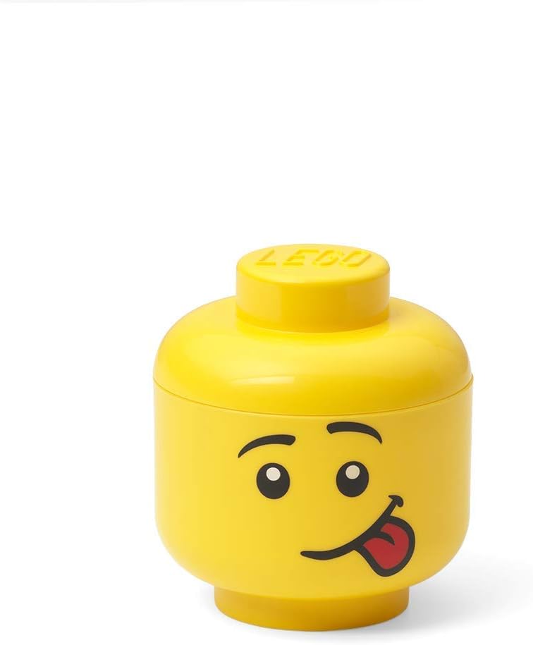LEGO Storage Heads Stackable Storage Container - Buildable Organizational Bins for Kid’s Toys and Accessories - 9.45 x 9.45 x 10.67in - Large, Pumpkin, Holds 500 Bricks