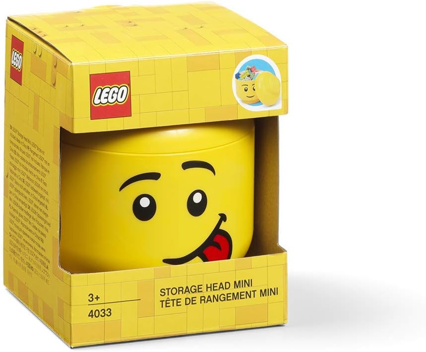 LEGO Storage Heads Stackable Storage Container - Buildable Organizational Bins for Kid’s Toys and Accessories - 9.45 x 9.45 x 10.67in - Large, Pumpkin, Holds 500 Bricks