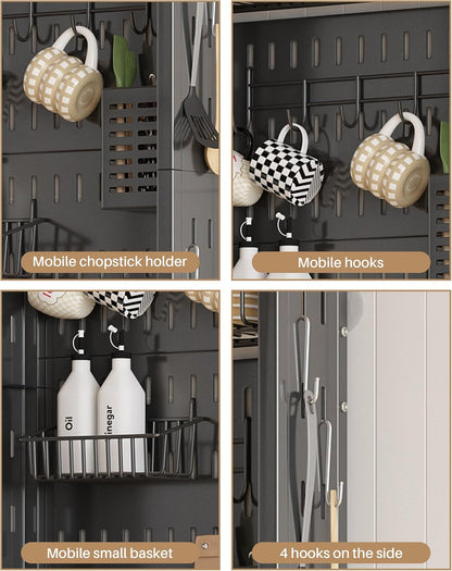 UMDONX Metal Narrow Multi-Functional Over-the-Door Storage Rack