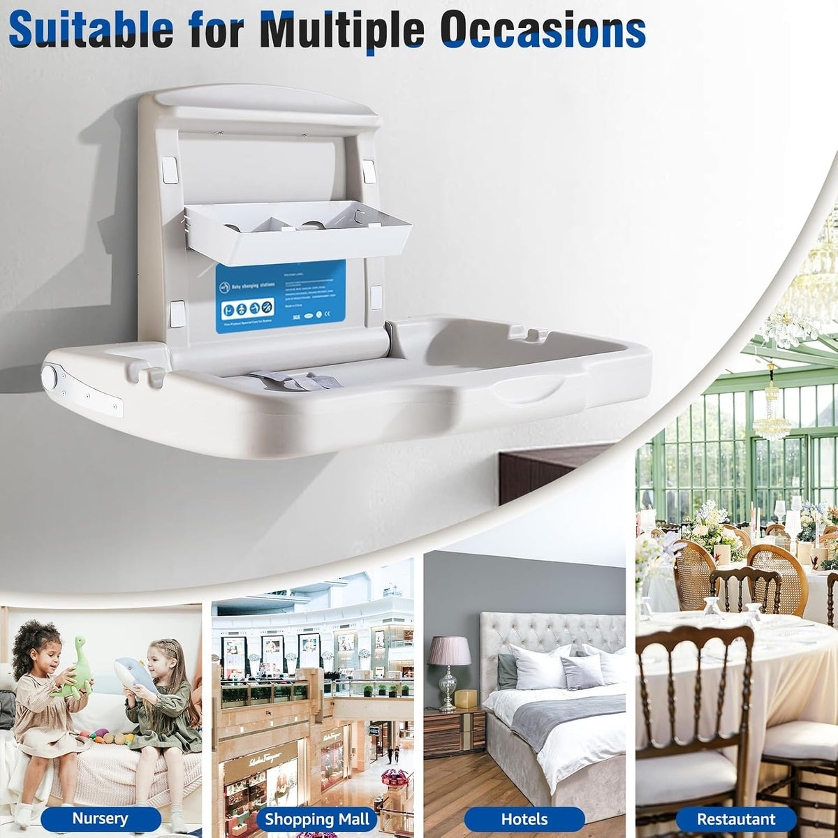 Wall Mounted Baby Changing Station for Public Restrooms