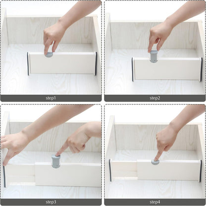 Set of 8 Adjustable Drawer Dividers Organizer Separators Plastic Dresser Organizer for Bedroom, Bathroom, Closet, Office Desk, Kitchen Storage
