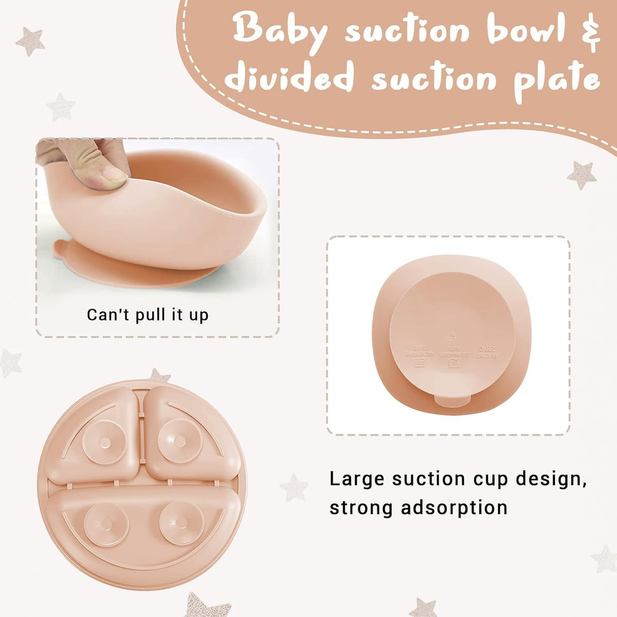 9PCS Silicone Feeding Set for Baby Led Weaning - Non Toxic Food Grade Suction Plates & Bowls, Soft Silicone Bibs with Pocket, Self Feeding Spoons & Utensils for 6-36 Months Infants Toddlers, Dishwashe