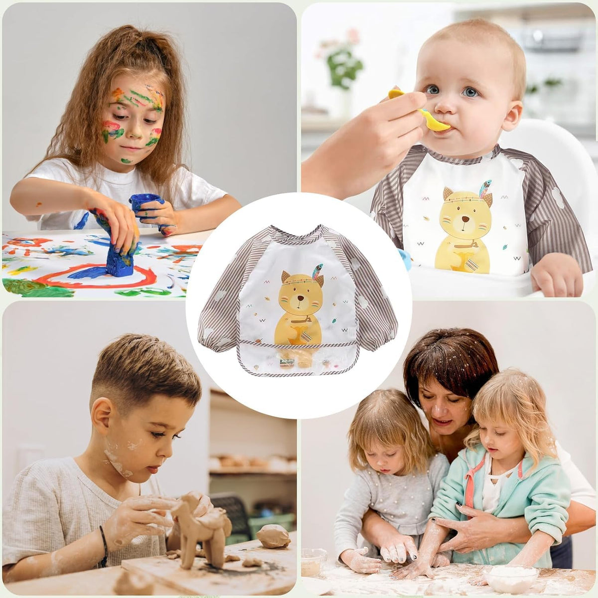 9PCS Silicone Feeding Set for Baby Led Weaning - Non Toxic Food Grade Suction Plates & Bowls, Soft Silicone Bibs with Pocket, Self Feeding Spoons & Utensils for 6-36 Months Infants Toddlers, Dishwashe