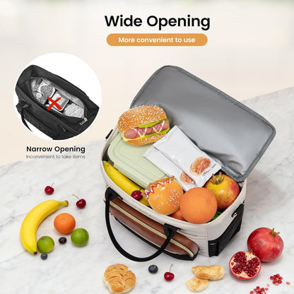 Insulated Lunch Box for Women,Large Adult Lunch Cooler Bag Women | Wide Opening Leakproof Cooler Bag with Cup Holder,Lunch Teacher Tote Bag for Work,Picnic,Beach,Family,College,Gift,13L - Colors A