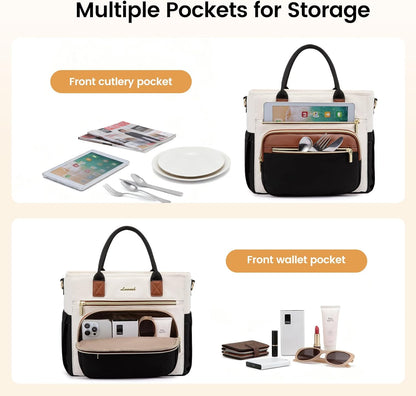Insulated Lunch Box for Women,Large Adult Lunch Cooler Bag Women | Wide Opening Leakproof Cooler Bag with Cup Holder,Lunch Teacher Tote Bag for Work,Picnic,Beach,Family,College,Gift,13L - Colors A