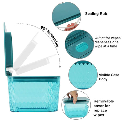 Wipes Dispenser Seal-Designed Wipe Dispenser Holder Wipes Case Box for Bathroom Keep Wipes Fresh, Dust-Proof & Non-Slip