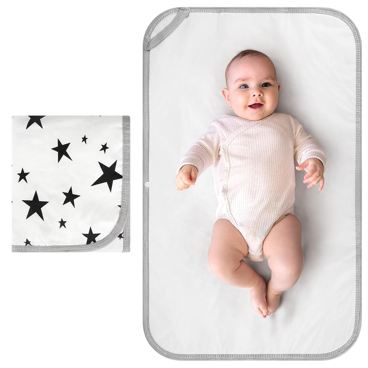 Portable Diaper Changing Pad, Foldable Waterproof Baby Changing Mat for Diaper Bag, Compact, Lightweight, Baby Changing Mat for Travel