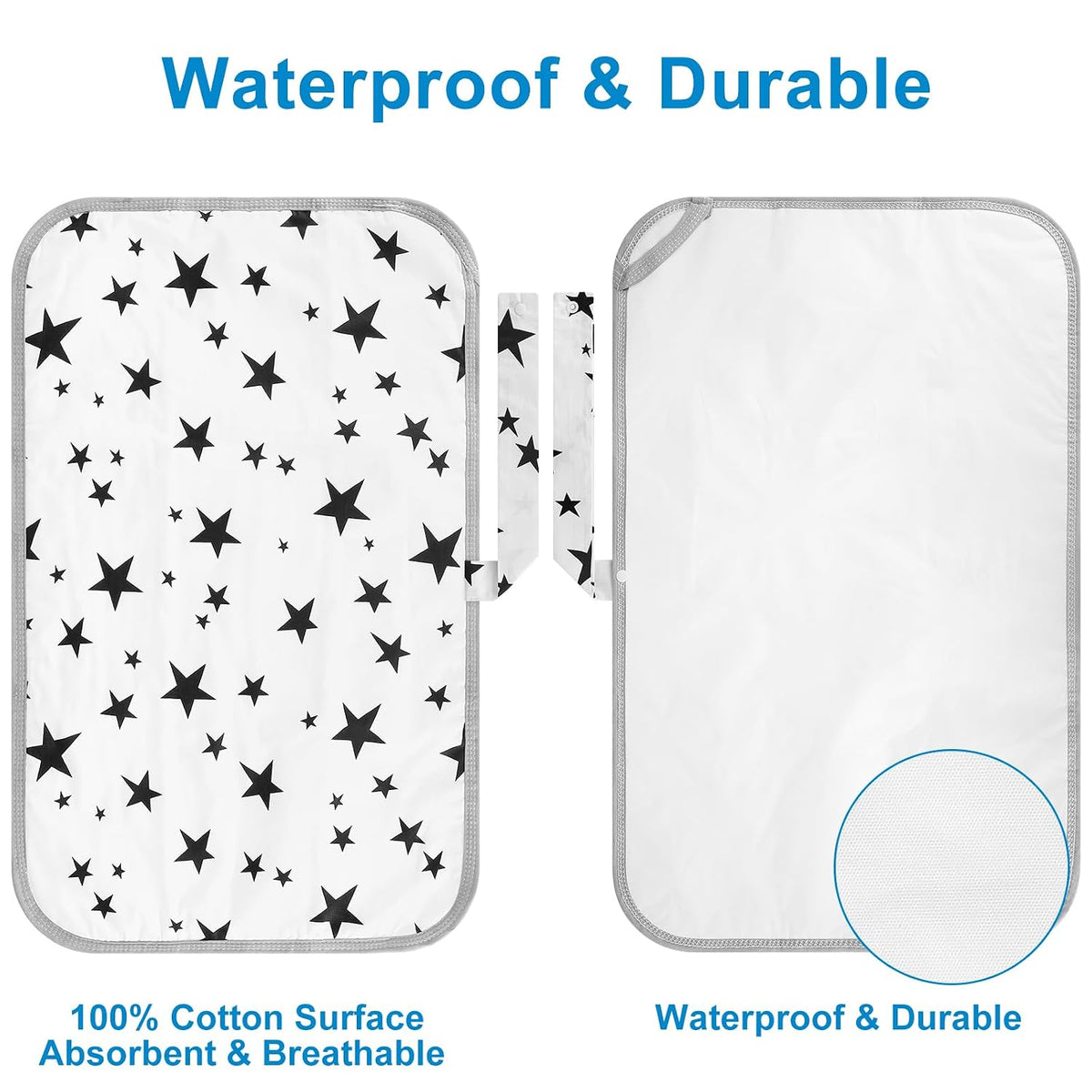 Portable Diaper Changing Pad, Foldable Waterproof Baby Changing Mat for Diaper Bag, Compact, Lightweight, Baby Changing Mat for Travel